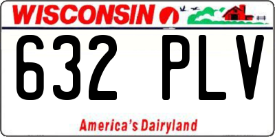 WI license plate 632PLV