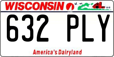 WI license plate 632PLY