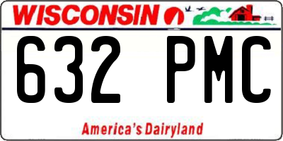 WI license plate 632PMC