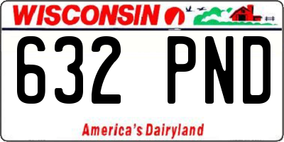 WI license plate 632PND