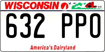 WI license plate 632PPO