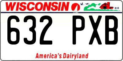 WI license plate 632PXB