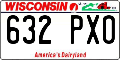 WI license plate 632PXO
