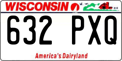 WI license plate 632PXQ