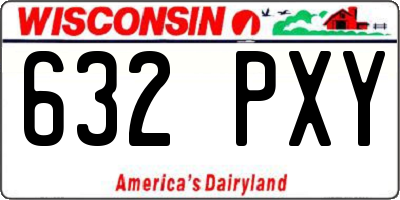 WI license plate 632PXY