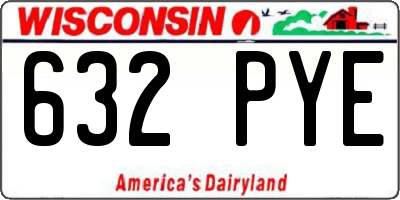 WI license plate 632PYE