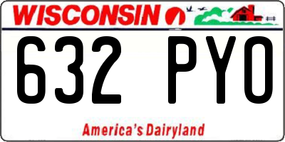 WI license plate 632PYO