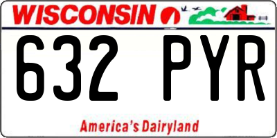 WI license plate 632PYR