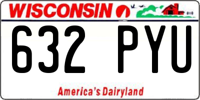 WI license plate 632PYU