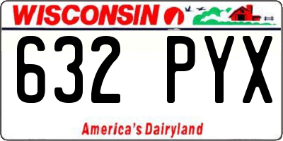 WI license plate 632PYX