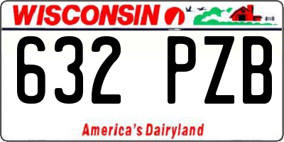 WI license plate 632PZB