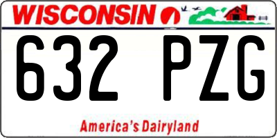 WI license plate 632PZG