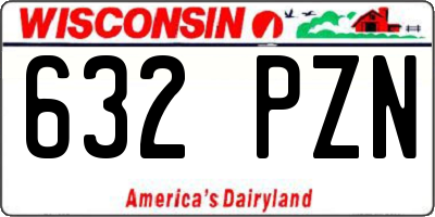 WI license plate 632PZN
