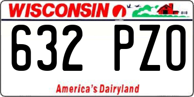 WI license plate 632PZO