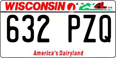 WI license plate 632PZQ
