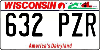 WI license plate 632PZR