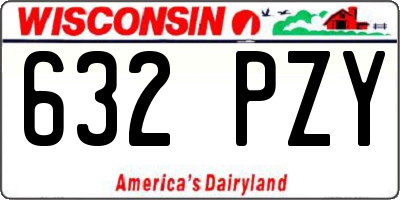 WI license plate 632PZY
