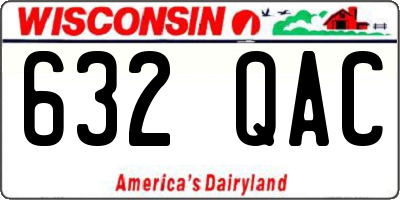 WI license plate 632QAC