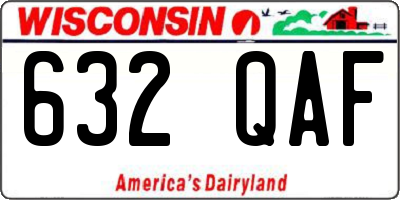 WI license plate 632QAF