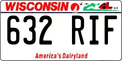 WI license plate 632RIF