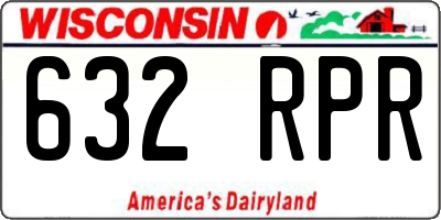 WI license plate 632RPR