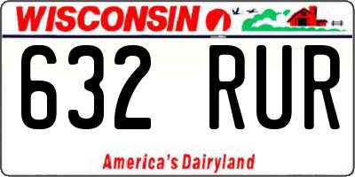 WI license plate 632RUR