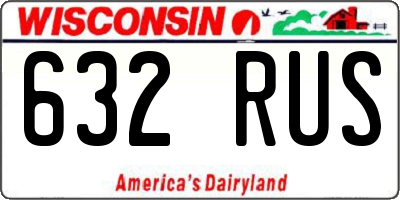 WI license plate 632RUS