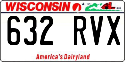 WI license plate 632RVX