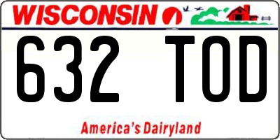 WI license plate 632TOD