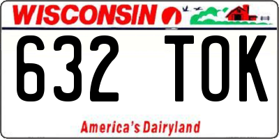 WI license plate 632TOK