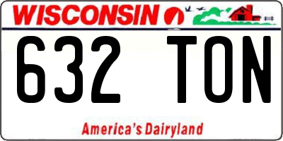 WI license plate 632TON