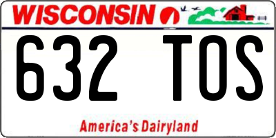 WI license plate 632TOS