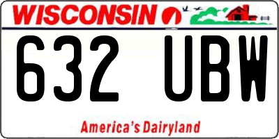 WI license plate 632UBW