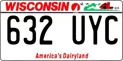 WI license plate 632UYC
