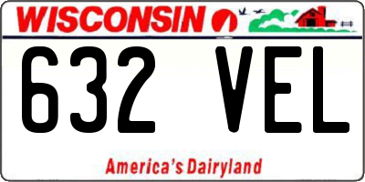 WI license plate 632VEL