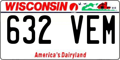 WI license plate 632VEM