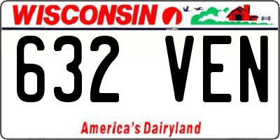 WI license plate 632VEN
