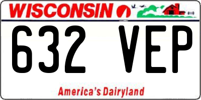 WI license plate 632VEP