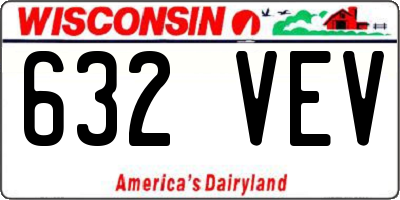 WI license plate 632VEV