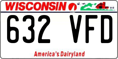 WI license plate 632VFD