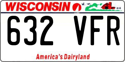 WI license plate 632VFR