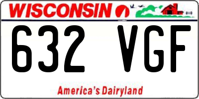 WI license plate 632VGF
