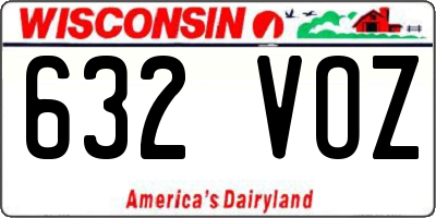 WI license plate 632VOZ
