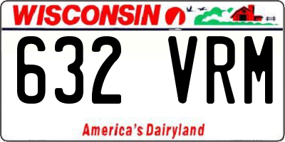 WI license plate 632VRM