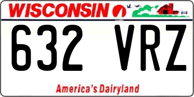 WI license plate 632VRZ