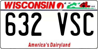 WI license plate 632VSC