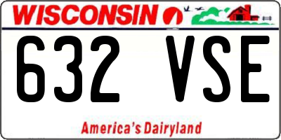 WI license plate 632VSE