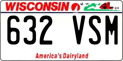 WI license plate 632VSM