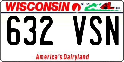 WI license plate 632VSN