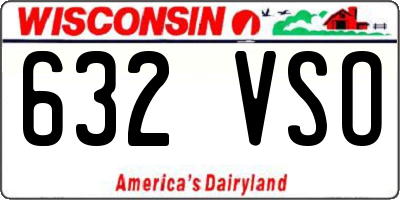 WI license plate 632VSO